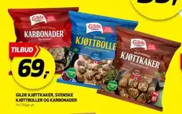 Bunnpris Gilde Kjøttkaker, Svenske Kjøttboller og Karbonader, NOK 69 tilbud