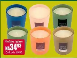 Europris Duftlys i glass, NOK 34.93 tilbud