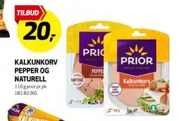 Bunnpris Kalkunkorv Pepper og Naturell, NOK 20 tilbud