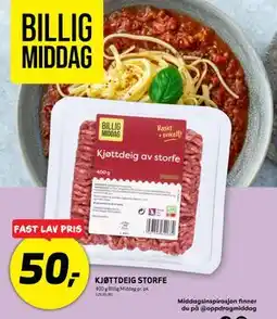 Bunnpris KJØTTDEIG STORFE, NOK 50 tilbud