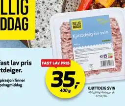 Bunnpris KJØTTDEIG SVIN, NOK 35 tilbud