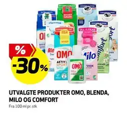 Bunnpris Utvalgte produkter Omo, Blenda, Milo og Comfort tilbud