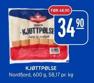Rema 1000 KJØTTPØLSE, NOK 34.9 tilbud
