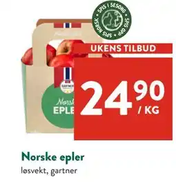 Jacobs Norske epler, NOK 24.9 tilbud