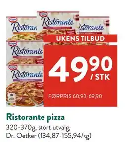 Jacobs Ristorante pizza, NOK 49.9 tilbud