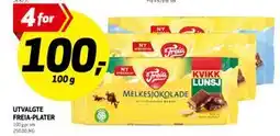Bunnpris UTVALGTE FREIA-PLATER, NOK 100 tilbud