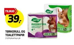 Bunnpris TØRKERULL OG TOALETTPAPIR, NOK 39 tilbud