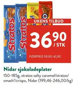 Jacobs Nidar sjokoladeplater, NOK 36.9 tilbud