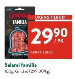 Jacobs Salami familia, NOK 29.9 tilbud