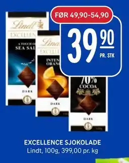 Rema 1000 EXCELLENCE SJOKOLADE, NOK 39.9 tilbud