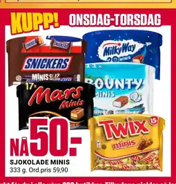 Europris SJOKOLADE MINIS tilbud