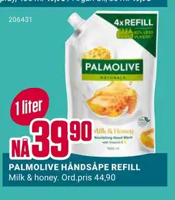 Europris PALMOLIVE HÅNDSÅPE REFILL Milk & honey. tilbud