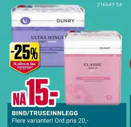Europris BIND/TRUSEINNLEGG tilbud