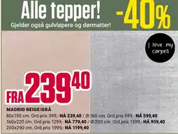 Europris MADRID BEIGE/GRÅ tilbud