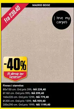 Europris MADRID BEIGE tilbud