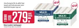 Europris Maxi toalett-/tørkepapir tilbud