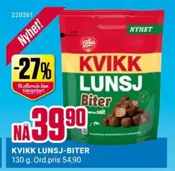 Europris KVIKK LUNSJ-BITER, NOK 39.9 tilbud