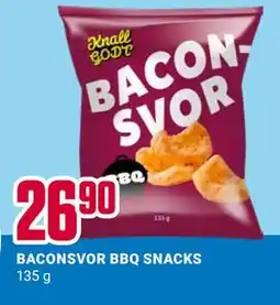 Europris BACONSVOR BBQ SNACKS, NOK 26.9 tilbud