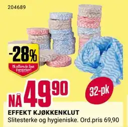 Europris EFFEKT KJØKKENKLUT, NOK 49.9 tilbud