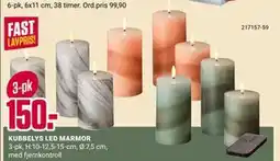 Europris KUBBELYS LED MARMOR, NOK 150 tilbud