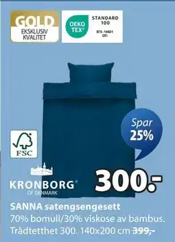 JYSK SANNA satengsengesett, NOK 300 tilbud