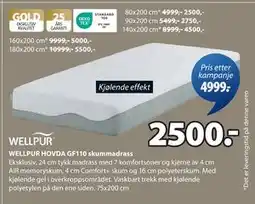 JYSK WELLPUR HOVDA GF110 skummadrass tilbud