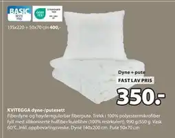 JYSK KVITEGGA dyne-/putesett tilbud
