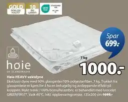 JYSK Høie HEAVY vektdyne, NOK 1000 tilbud