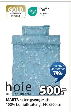 JYSK MARTA satengsengesett, NOK 500 tilbud