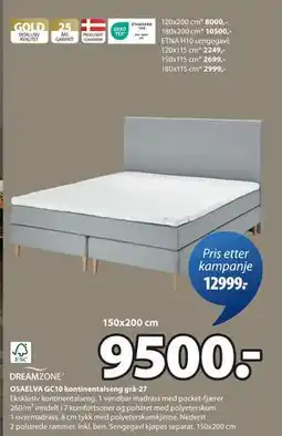 JYSK OSAELVA GC10 kontinentalseng grå-27, NOK 9500 tilbud