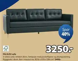 JYSK FALSLEV sofa, NOK 3250 tilbud