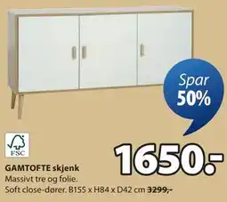 JYSK GAMTOFTE skjenk, NOK 1650 tilbud