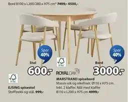 JYSK EJSING spisestol, NOK 600 tilbud