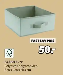 JYSK ALBAN kurv, NOK 50 tilbud