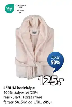 JYSK LERUM badekåpe, NOK 125 tilbud
