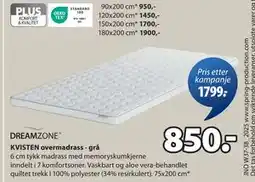 JYSK KVISTEN overmadrass tilbud