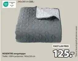 JYSK ROSENTRE sengeteppe tilbud