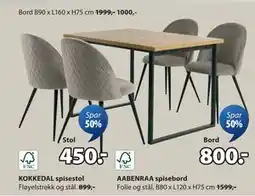 JYSK AABENRAA spisebord tilbud