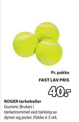 JYSK ROGER tørkeballer, NOK 40 tilbud