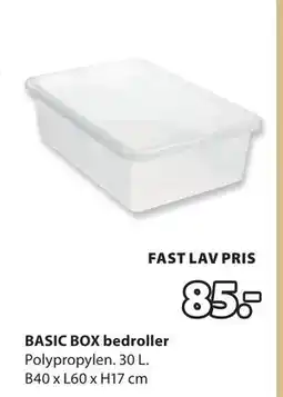 JYSK BASIC BOX bedroller, NOK 85 tilbud
