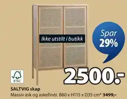 JYSK SALTVIG skap, NOK 2500 tilbud