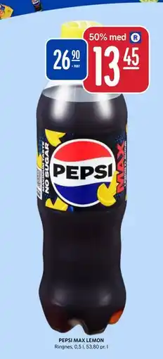 Rema 1000 PEPSI MAX LEMON, NOK 26.9, App-pris tilbud