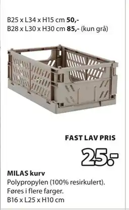 JYSK MILAS kurv tilbud