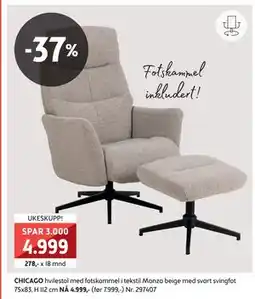 Bohus CHICAGO hvilestol, NOK 4999 tilbud