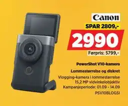 POWER PowerShot V10-kamera, NOK 2990 tilbud
