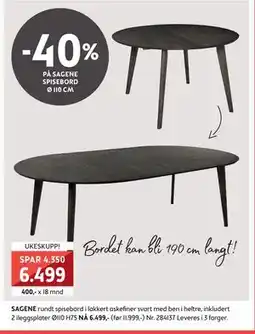 Bohus SAGENE rundt spisebord, NOK 6499 tilbud