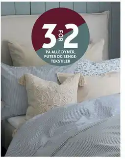 Bohus 3 for 2 PÅ ALLE DYNER, PUTER OG SENGETEKSTILER tilbud