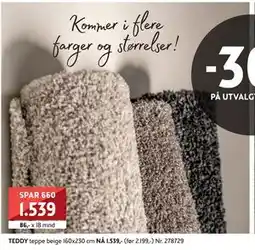 Bohus TEDDY teppe, NOK 1539 tilbud