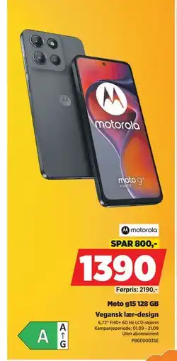 POWER Moto g15 128 GB, NOK 1390 tilbud