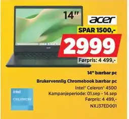 POWER 14 bærbar pc, NOK 2999 tilbud